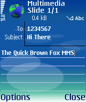 The Send MMS Dialog on a Nokia N70 Handset