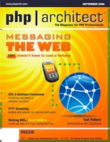 The cover of php|architect's September 08 issue